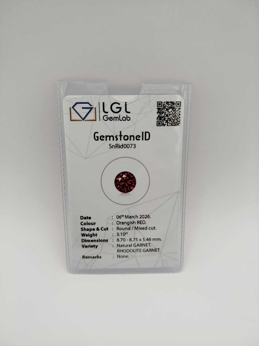 Rhodolite Granat Vivid Red | 3.10 Ct
