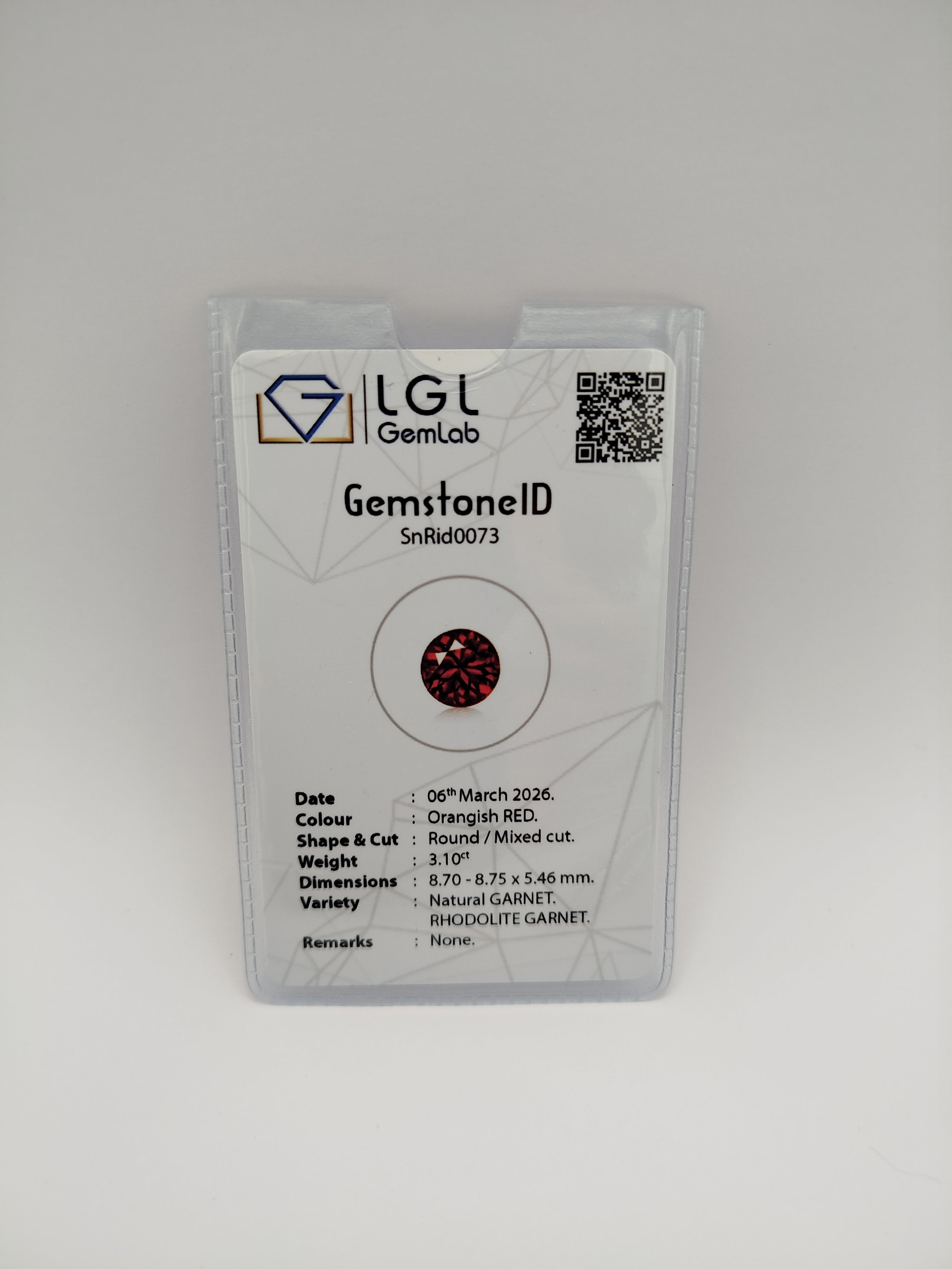 Rhodolite Granat Vivid Red | 3.10 Ct